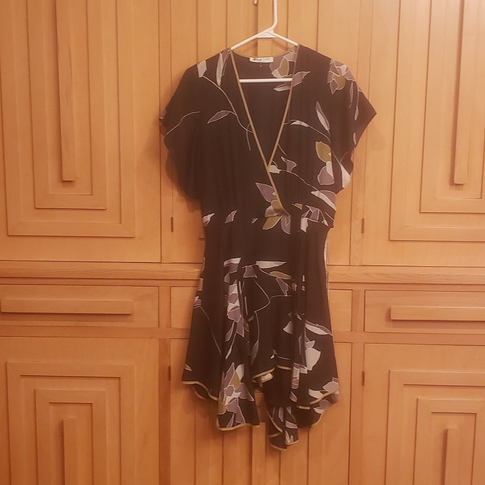 EUC Halston Heritage Handkerchief hemmed  silk dress